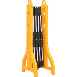 vidaXL Verkeersbarrière inklapbaar 250x38x96 cm geel en zwart