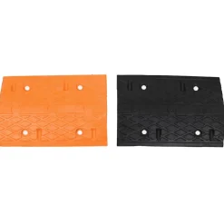 vidaXL Verkeersdrempel 97x32,5x4 rubber geel en zwart