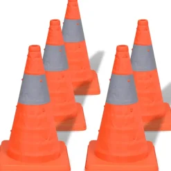 vidaXL Verkeerskegel uitvouwbaar 42 cm 5 stuks