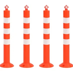 vidaXL Verkeerspalen met ketting 4 st 75 cm PE