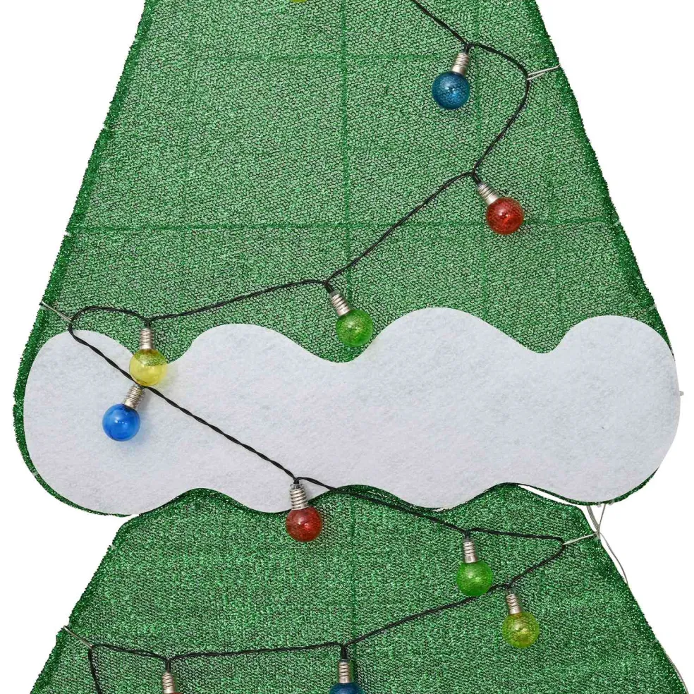 vidaXL Verlichte Kerstboom met 3 Cadeau Dozen 2D Warm Wit Meerkleurig