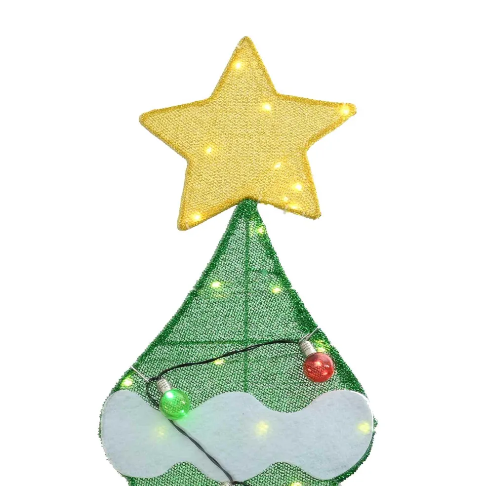 vidaXL Verlichte Kerstboom met 3 Cadeau Dozen 2D Warm Wit Meerkleurig
