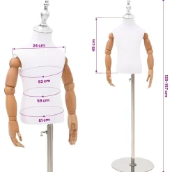 vidaXL Verstelbare 120-157 cm Mannequin met Basis Uniseks PP Wit