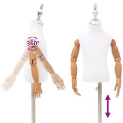 vidaXL Verstelbare 120-157 cm Mannequin met Basis Uniseks PP Wit