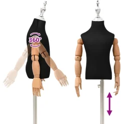 vidaXL Verstelbare 120-157 cm Mannequin met Basis Uniseks PP Wit