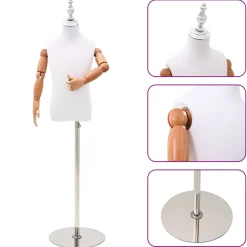 vidaXL Verstelbare 120-150 cm Mannequin met Basis Uniseks PP Wit