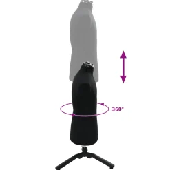 vidaXL Verstelbare Kleedvorm Man Zwart 37,5-45,5 inch Stof