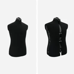 vidaXL Verstelbare Kleedvorm Man Zwart 37,5-45,5 inch Stof