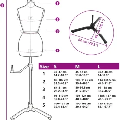 vidaXL Verstelbare Kleedvorm Man Zwart 37,5-45,5 inch Stof