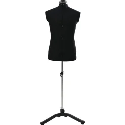 vidaXL Verstelbare Kleedvorm Man Zwart 37,5-45,5 inch Stof