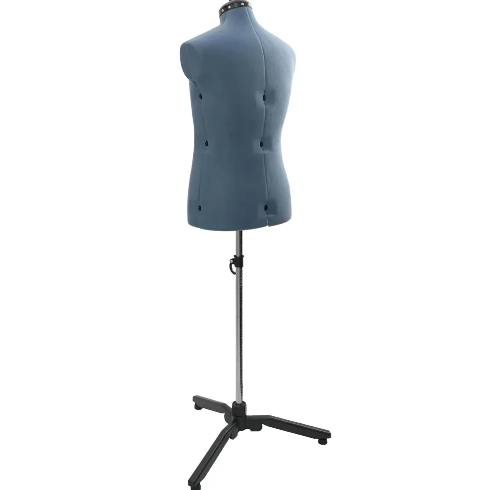 vidaXL Verstelbare Kleedvorm Man Blauw 37,5-45,5 inch Stof