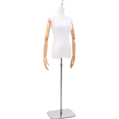 vidaXL Verstelbare mannequin van 165-213 cm met voet Vrouw PP Wit