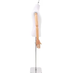 vidaXL Verstelbare mannequin van 170-218 cm met voet Man PP Wit