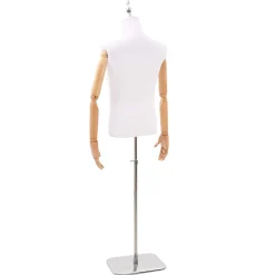 vidaXL Verstelbare mannequin van 170-218 cm met voet Man PP Wit