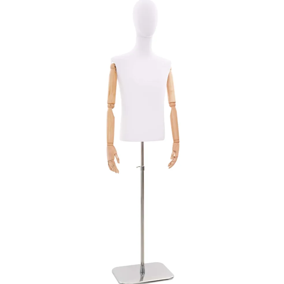 vidaXL Verstelbare mannequin van 170-218 cm met voet Man PP Wit