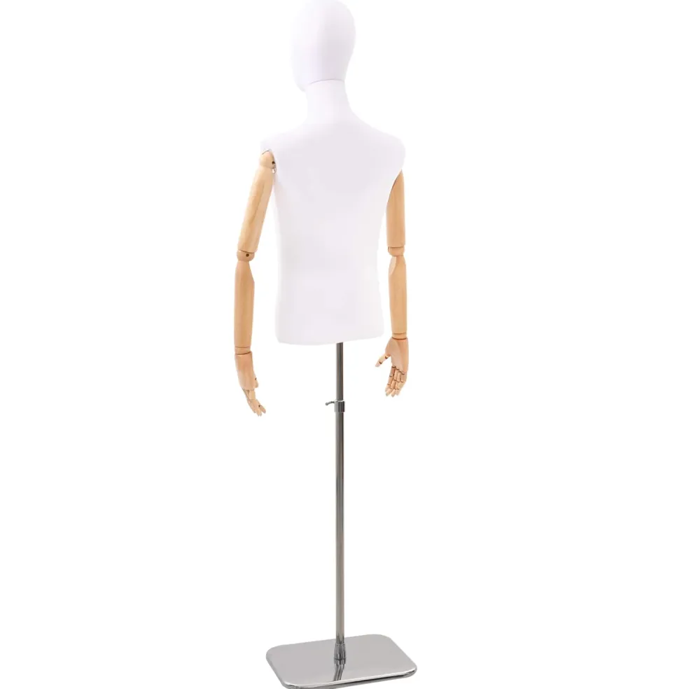 vidaXL Verstelbare mannequin van 170-218 cm met voet Man PP Wit