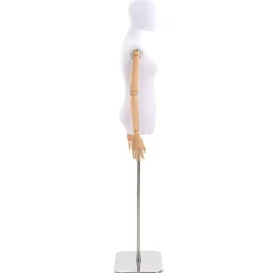 vidaXL Verstelbare mannequin van 165-213 cm met voet Vrouw PP Wit
