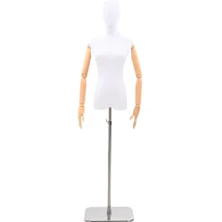vidaXL Verstelbare mannequin van 165-213 cm met voet Vrouw PP Wit