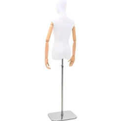 vidaXL Verstelbare mannequin van 165-213 cm met voet Vrouw PP Wit