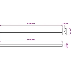 vidaXL Verstelbare raamveiligheidsbalk 3 st 710 -1200 mm Staal Wit