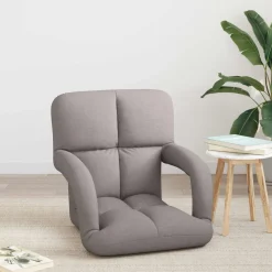 vidaXL Verstelbare vloerstoel met armleuning 5 Posities Taupe Stof