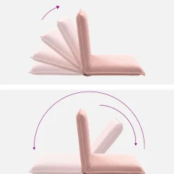 vidaXL Verstelbare vlo stoelen Roze Schapenstof