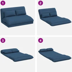 vidaXL Verstelbare vlo stoelen Blauw Stof