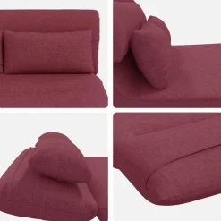 vidaXL Verstelbare vlo stoelen Wijnrood Stof