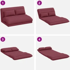 vidaXL Verstelbare vlo stoelen Wijnrood Stof