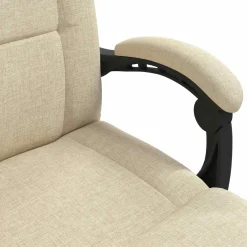 vidaXL Verstelbare vlo stoelen Crèmekleurig Stof