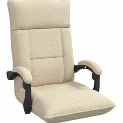 vidaXL Verstelbare vlo stoelen Crèmekleurig Stof