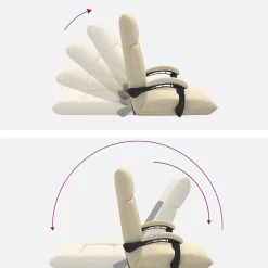 vidaXL Verstelbare vlo stoelen Crèmekleurig Stof