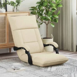 vidaXL Verstelbare vlo stoelen Crèmekleurig Stof