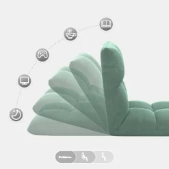vidaXL Verstelbare vlo stoelen Zeegroen Fluweel