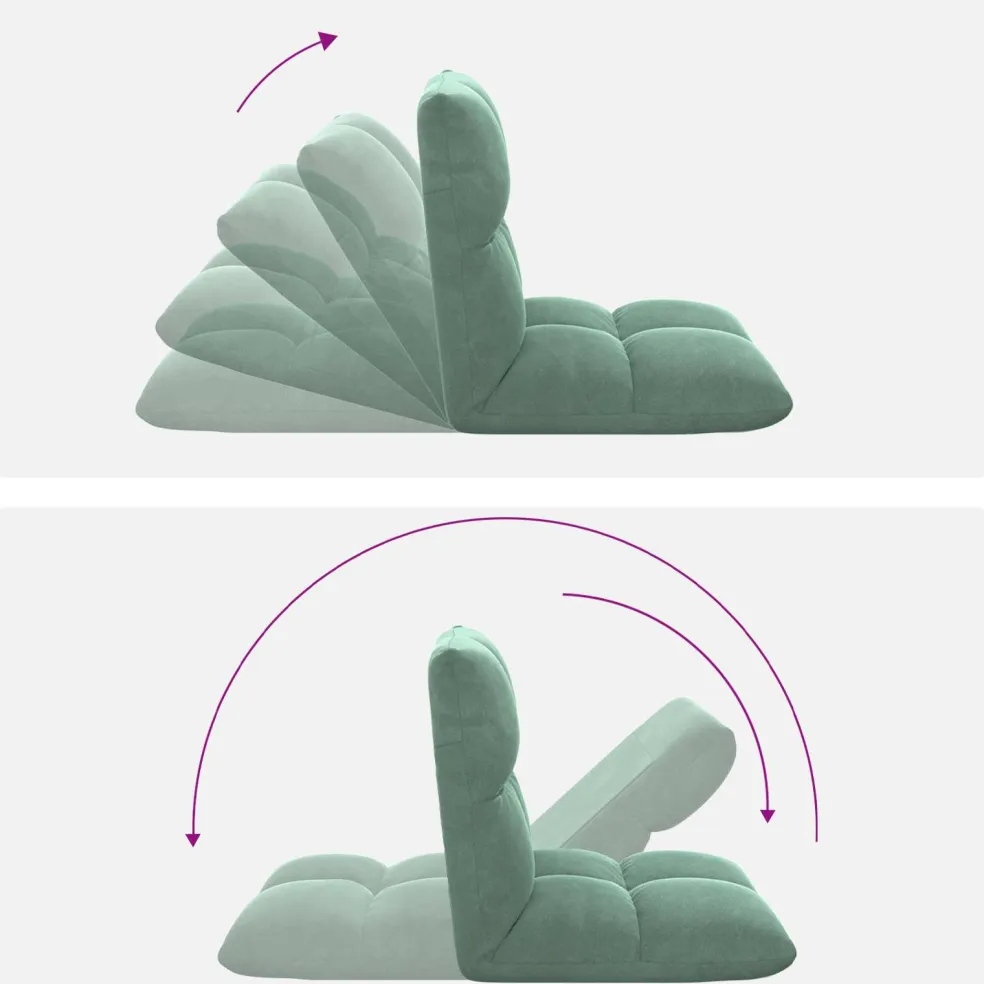 vidaXL Verstelbare vlo stoelen Zeegroen Fluweel
