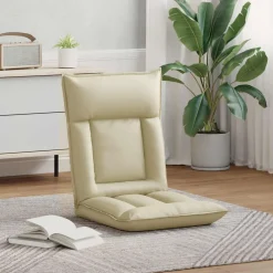 vidaXL Verstelbare vlo stoelen Crèmekleurig Kunstleer