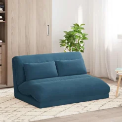 vidaXL Verstelbare vlo stoelen Blauw Fluweel