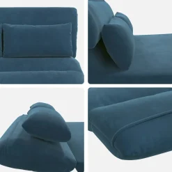 vidaXL Verstelbare vlo stoelen Blauw Fluweel