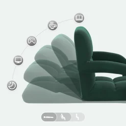 vidaXL Verstelbare vlo stoelen Donkergroen Fluweel