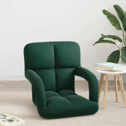 vidaXL Verstelbare vlo stoelen Donkergroen Fluweel