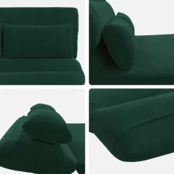 vidaXL Verstelbare vlo stoelen Donkergroen Fluweel