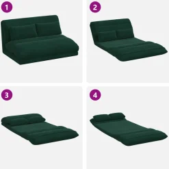 vidaXL Verstelbare vlo stoelen Donkergroen Fluweel