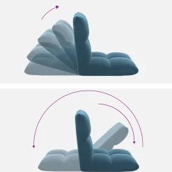 vidaXL Verstelbare vlo stoelen Blauw Fluweel
