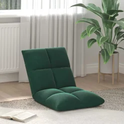 vidaXL Verstelbare vlo stoelen Donkergroen Fluweel