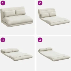 vidaXL Verstelbare vlo stoelen Crèmekleurig Fluweel