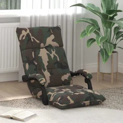 vidaXL Verstelbare vlo stoelen Legergroen Stof
