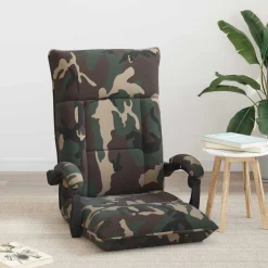 vidaXL Verstelbare vlo stoelen Legergroen Stof