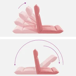 vidaXL Verstelbare vlo stoelen Roze Kunstleer