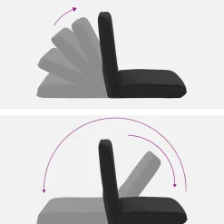 vidaXL Verstelbare vlo stoelen Zwart Stof