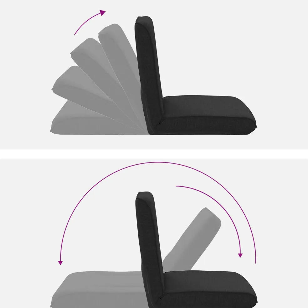 vidaXL Verstelbare vlo stoelen Zwart Stof